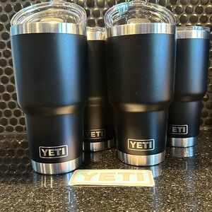 Set of 4 - Black Yeti 30 oz Rambler